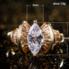 Women's Copper Zircon Geometric Horse Eye Shaped Ring Hand Jewelry