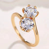 Women's Copper Zircon Geometric Ring For Proposal Engagement