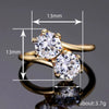 Women's Copper Zircon Geometric Ring For Proposal Engagement