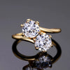 Women's Copper Zircon Geometric Ring For Proposal Engagement