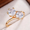 Women's Copper Zircon Geometric Ring For Proposal Engagement