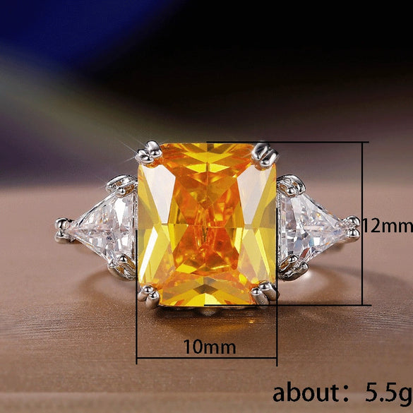 Women's Copper Zircon Geometric Ring
