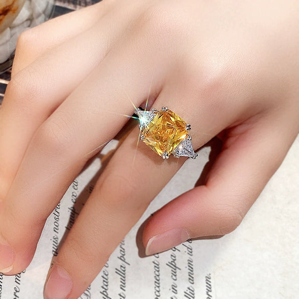 Women's Copper Zircon Geometric Ring
