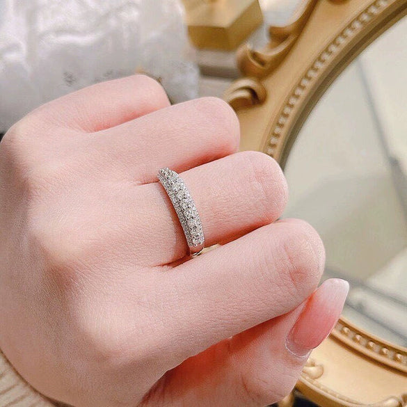 Women's Copper Zircon Geometric Ring