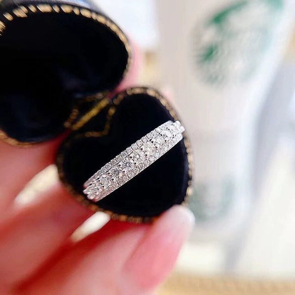 Women's Copper Zircon Geometric Ring