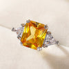 Women's Copper Zircon Geometric Ring