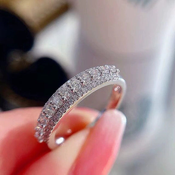 Women's Copper Zircon Geometric Ring