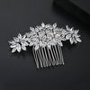 Women's Copper Zircon Geometric Side Hair Comb Electroplated Fashion Bridal Banquet Hair Accessory