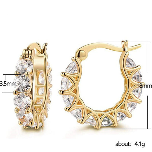 Women's Copper Zircon Geometric Style Earrings