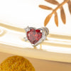 Women's Copper Zircon Heart Shape Earrings Set With Diamonds