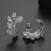 Women's Copper Zircon Inlaid Leaf Pattern Fashion Earrings Elegant Wholesale Jewelry