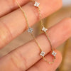 Women's Copper Zircon Inlay Fourleaf Clover Bracelet With Letters Numbers Text Pattern