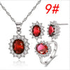 Women's Copper Zircon Jewelry Set With Necklace Ring Earrings And Bracelet Simple Geometric Crown Cross Roman Numeral Design