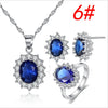 Women's Copper Zircon Jewelry Set With Necklace Ring Earrings And Bracelet Simple Geometric Crown Cross Roman Numeral Design