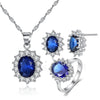 Women's Copper Zircon Jewelry Set With Necklace Ring Earrings And Bracelet Simple Geometric Crown Cross Roman Numeral Design