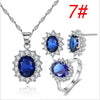 Women's Copper Zircon Jewelry Set With Necklace Ring Earrings And Bracelet Simple Geometric Crown Cross Roman Numeral Design