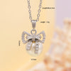 Women's Copper Zircon Necklace With Bow Pearl Pendant Electroplating Mixed Gemstone Inlay Light Luxury Design