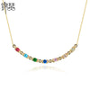 Women's Copper Zircon Necklace With Snake Bone Chain Fashion Long Chain Choker Jewelry
