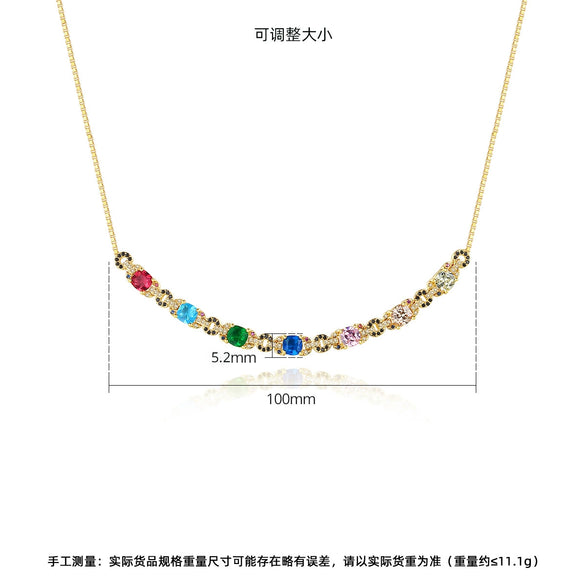 Women's Copper Zircon Necklace With Snake Bone Chain Fashion Long Chain Choker Jewelry