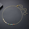 Women's Copper Zircon Necklace With Snake Bone Chain Fashion Long Chain Choker Jewelry