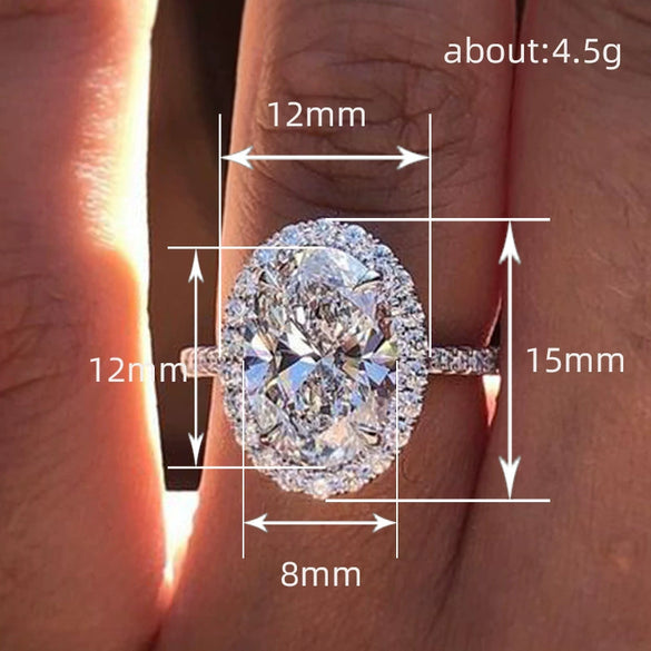 Women's Copper Zircon Oval Geometric Light Luxury Ring