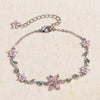 Women's Copper Zircon Petal And Flower Pendant Bracelet