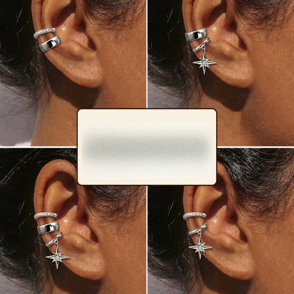 Women's Copper Zircon Six Pointed Star Geometric Earrings With Electroplated Niche Style Design