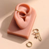Women's Copper Zircon Six Pointed Star Geometric Earrings With Electroplated Niche Style Design