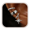 Women's Copper Zircon Six Pointed Star Geometric Earrings With Electroplated Niche Style Design