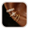 Women's Copper Zircon Six Pointed Star Geometric Earrings With Electroplated Niche Style Design