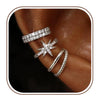 Women's Copper Zircon Six Pointed Star Geometric Earrings With Electroplated Niche Style Design