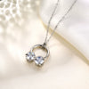 Women's Copper Zircon Snowflake Heart Clavicle Necklace With Cross Chain Floral Style Pendant