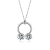 Women's Copper Zircon Snowflake Heart Clavicle Necklace With Cross Chain Floral Style Pendant