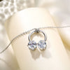 Women's Copper Zircon Snowflake Heart Clavicle Necklace With Cross Chain Floral Style Pendant