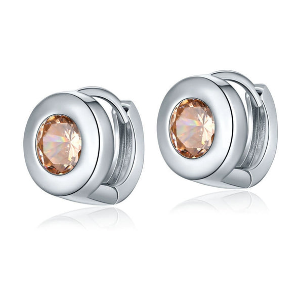 Women's Copper Zircon Star Hoop Earrings Classic Round Ear Buckle Multicolor Natural Style Jewelry Wholesale