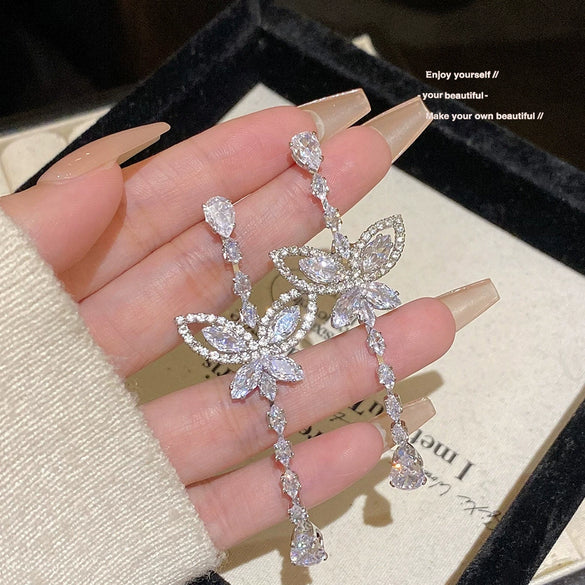 Women's Copper Zirconia Animal Zodiac Style Long Earrings