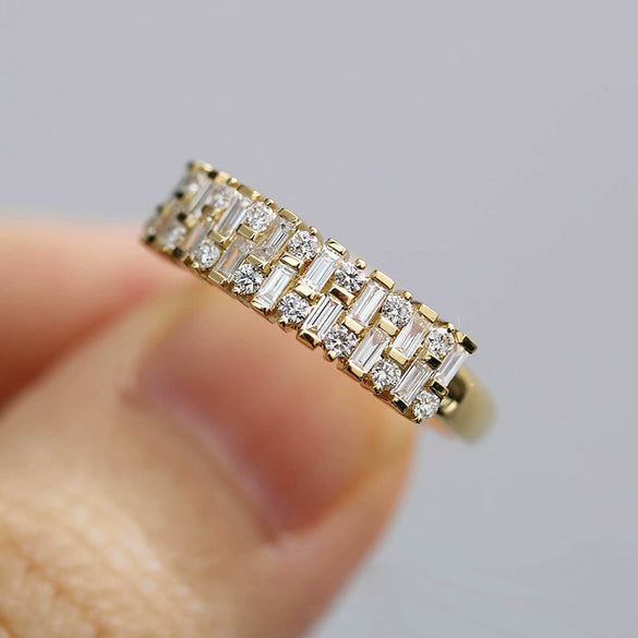 Women's Copper Zirconia Geometric Ring