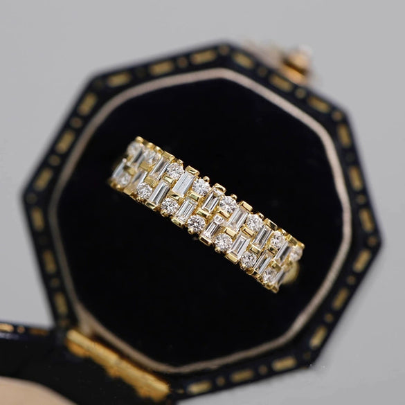 Women's Copper Zirconia Geometric Ring