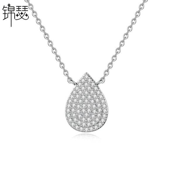 Women's Copper Zirconia Micro Inlaid Drop Pendant Necklace Fashion Jewelry With Regular Chain