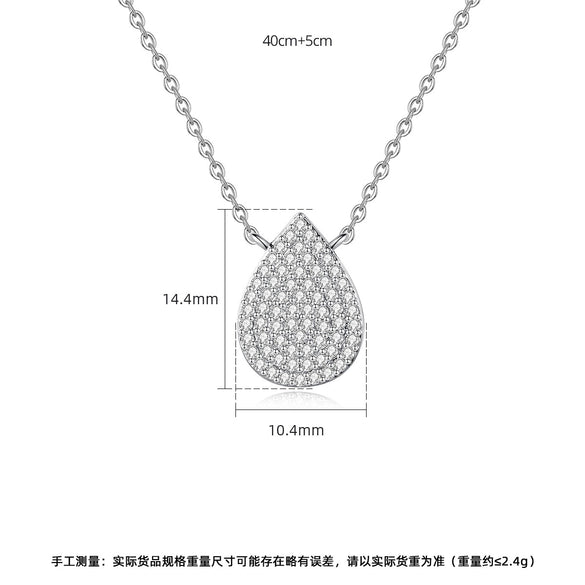 Women's Copper Zirconia Micro Inlaid Drop Pendant Necklace Fashion Jewelry With Regular Chain