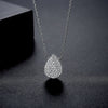 Women's Copper Zirconia Micro Inlaid Drop Pendant Necklace Fashion Jewelry With Regular Chain