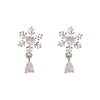 Women's Copper Zirconia Snowflake Earrings Geometric Light Luxury Jewelry With An Elegant And Distinctive Style
