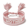 Women's Cotton Rope Embroidery Woven Bracelet With Letters Numbers Text Pattern