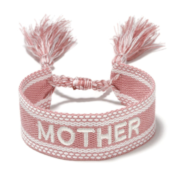 Women's Cotton Rope Embroidery Woven Bracelet With Letters Numbers Text Pattern
