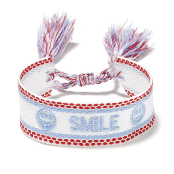 Women's Cotton Rope Embroidery Woven Bracelet With Letters Numbers Text Pattern