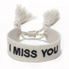 Women's Cotton Rope Embroidery Woven Bracelet With Letters Numbers Text Pattern