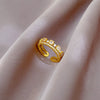 Women's Couple Ring Brass Zircon The Crown Style Adjustable Open Ring