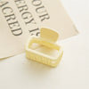 Women's Cream Color Square Hair Grab Clip With Baking Paint Spring And Summer Allmatch Hair Accessory