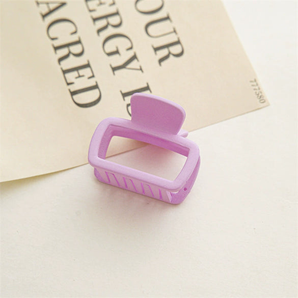 Women's Cream Color Square Hair Grab Clip With Baking Paint Spring And Summer Allmatch Hair Accessory