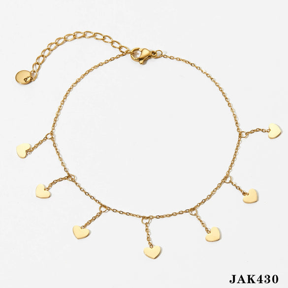 Women's Creative Love Butterfly Fivepointed Star Tassel Pendant Anklet In Stainless Steel With Light Luxury Style And Geometric Design